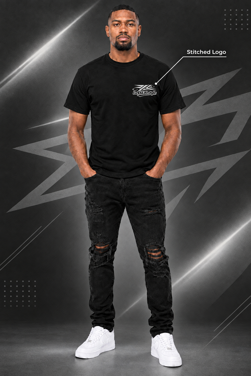 Sharpened stitched logo with background and callout